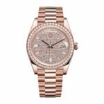Rolex Day-Date 228345RBR “Everose Gold Diamond Bezel” Near Original Replica
