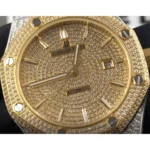 Audemars Piguet Royal Oak “Iced Out Yellow Gold” 15400SR.OO.1220SR.01 Premium Duplicate - Image 2