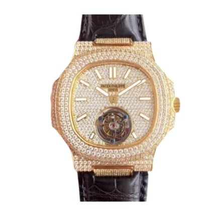 Patek Philippe Nautilus 5711 Tourbillon “Jumbo” Yellow Gold Dial Signature Replica 1:1