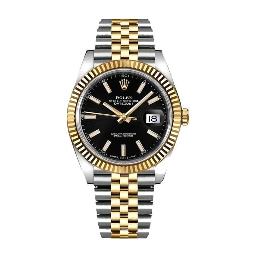 rolex-datejust-126333-41mm-yellow-gold-steel-black-dial.jpg Rolex Datejust 126333 Black Jubilee Premium Replica 1:1 - Image 1